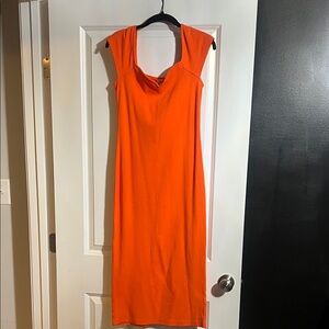 Orange Midi Dress